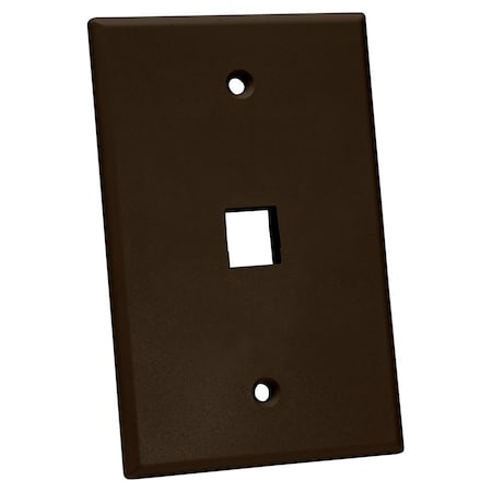 Quest Technology International Oversized Keystone Wall Plate, Single-Gang - 1 Port, Brown NFP-5013